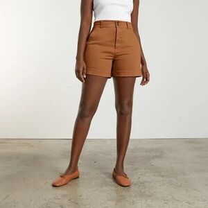 EVERLANE Way-High Twill Short - Adobe Brown Size 4